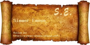 Simmer Emese névjegykártya