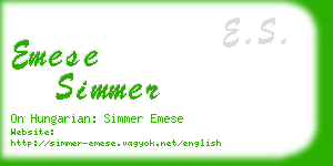 emese simmer business card